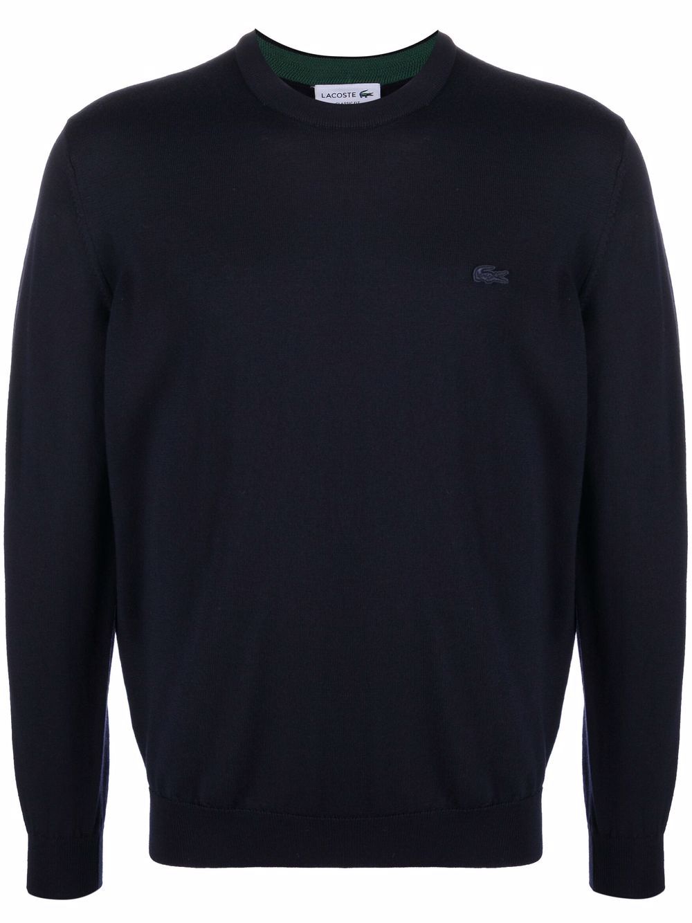 Lacoste Logo Embroidered Jumper Blue Men Knitted Sweaters Maison-Kitsune