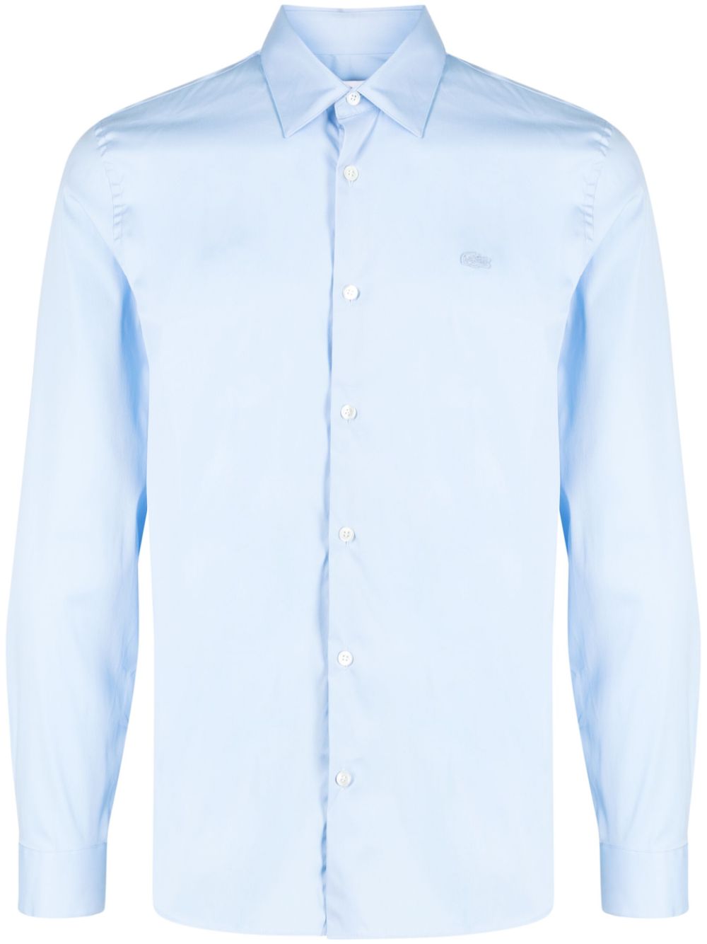 Lacoste logo-patch cotton-blend Shirt Blue Maison-Kitsune Men Shirts