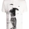 Lacoste abstract-pattern Print Cotton Polo Shirt White Maison-Kitsune Men Polo Shirts