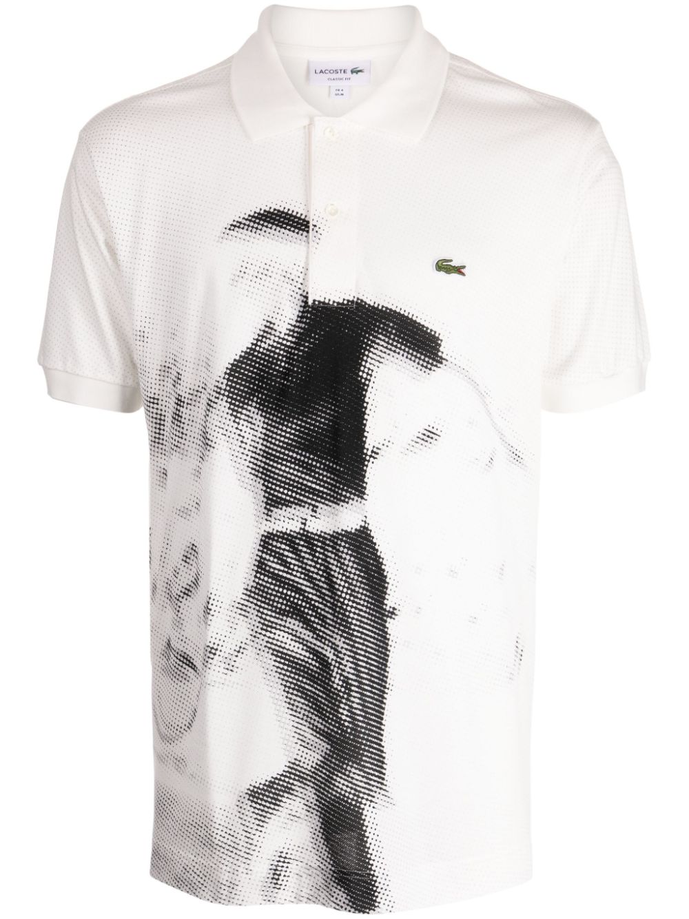 Lacoste abstract-pattern Print Cotton Polo Shirt White Maison-Kitsune Men Polo Shirts