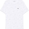Men T-Shirts Maison-Kitsune Lacoste floral-print Cotton T-shirt White