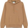 Maison-Kitsune Hoodies Men Lacoste logo-patch Hoodie Brown