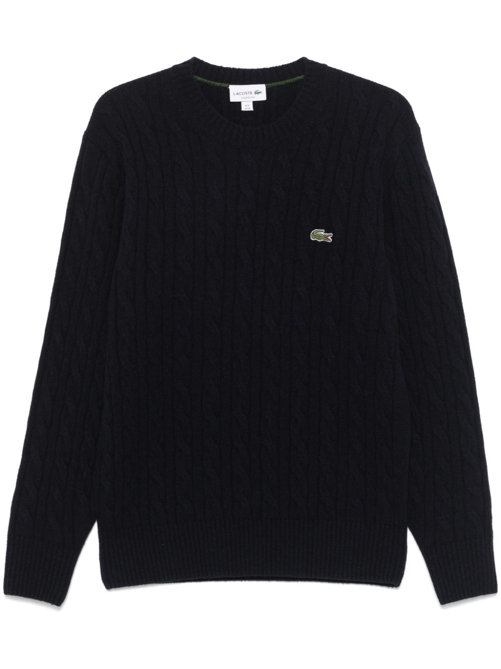 Maison-Kitsune Knitted Sweaters Men Lacoste cable-knit Sweater Blue
