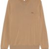 Maison-Kitsune Lacoste crocodile-patch Sweater Brown Men Knitted Sweaters