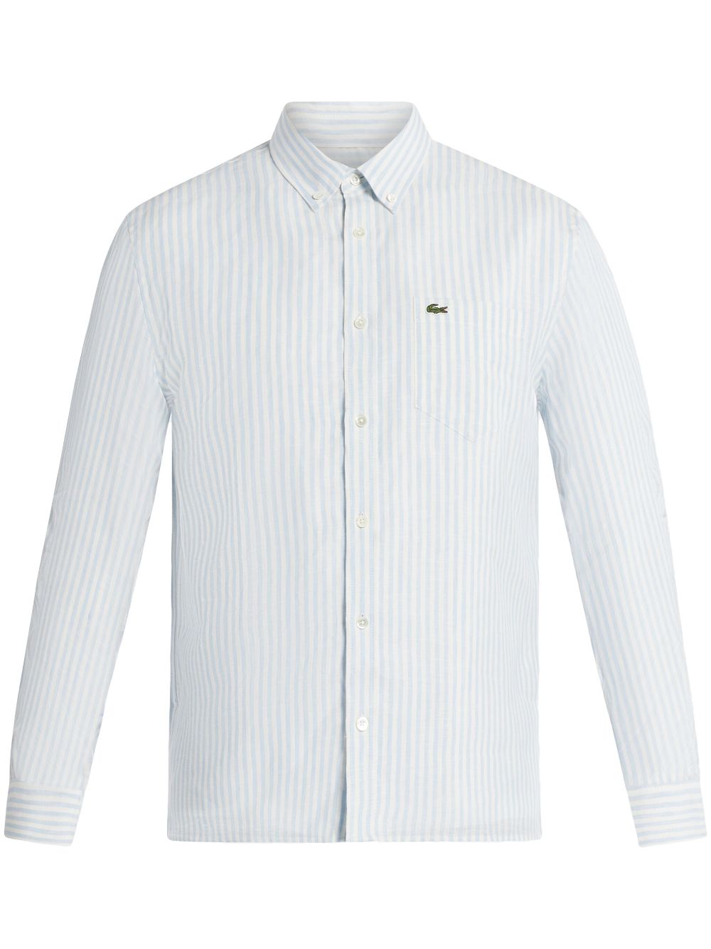 Lacoste logo-appliqué Striped Shirt Blue Men Shirts Maison-Kitsune
