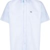 Lacoste logo-patch Cotton Shirt Blue Men Shirts Maison-Kitsune