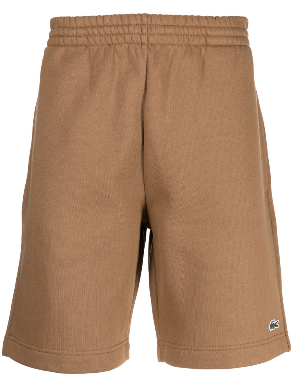 Men Bermuda Shorts Maison-Kitsune Lacoste logo-embroidered Jersey Shorts Brown