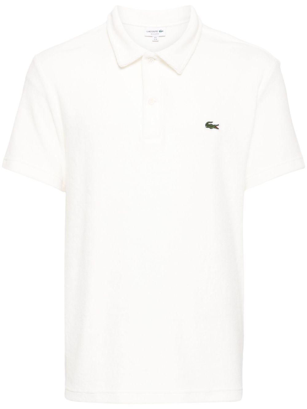 Men Polo Shirts Maison-Kitsune Lacoste logo-appliqué Velvet Polo Shirt White