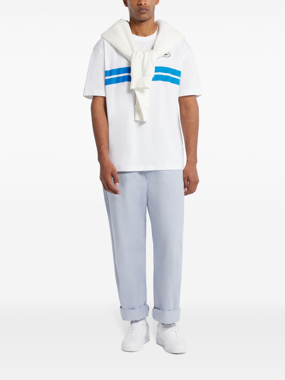Lacoste logo-appliqué Organic Cotton T-shirt White Maison-Kitsune Men T-Shirts