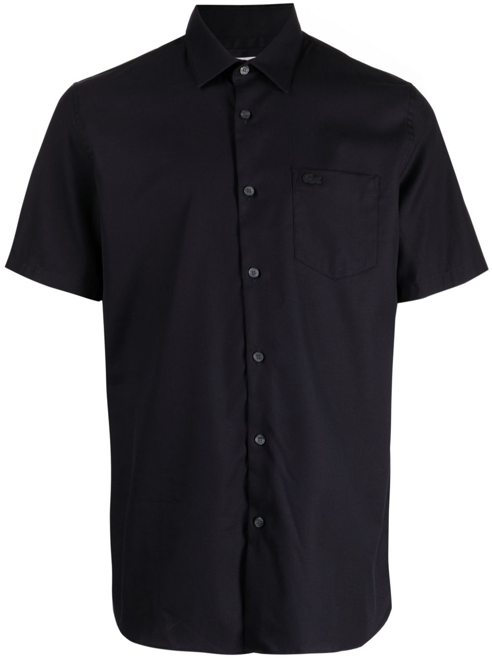Maison-Kitsune Shirts Men Lacoste logo-embroidered Cotton Shirt Blue