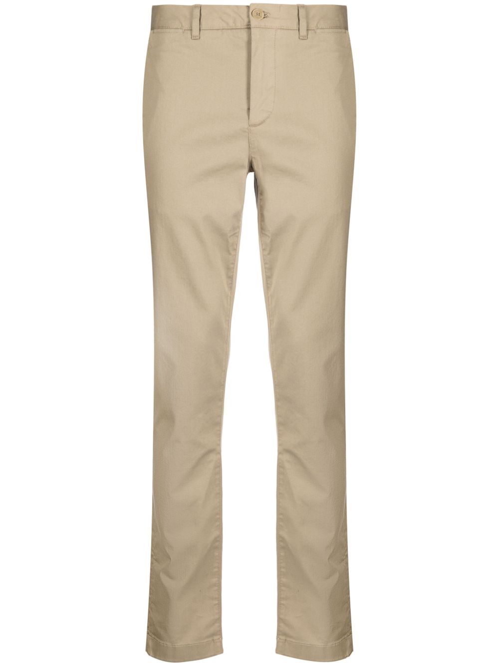 Maison-Kitsune Lacoste logo-patch slim-fit Trousers Brown Men Skinny Pants