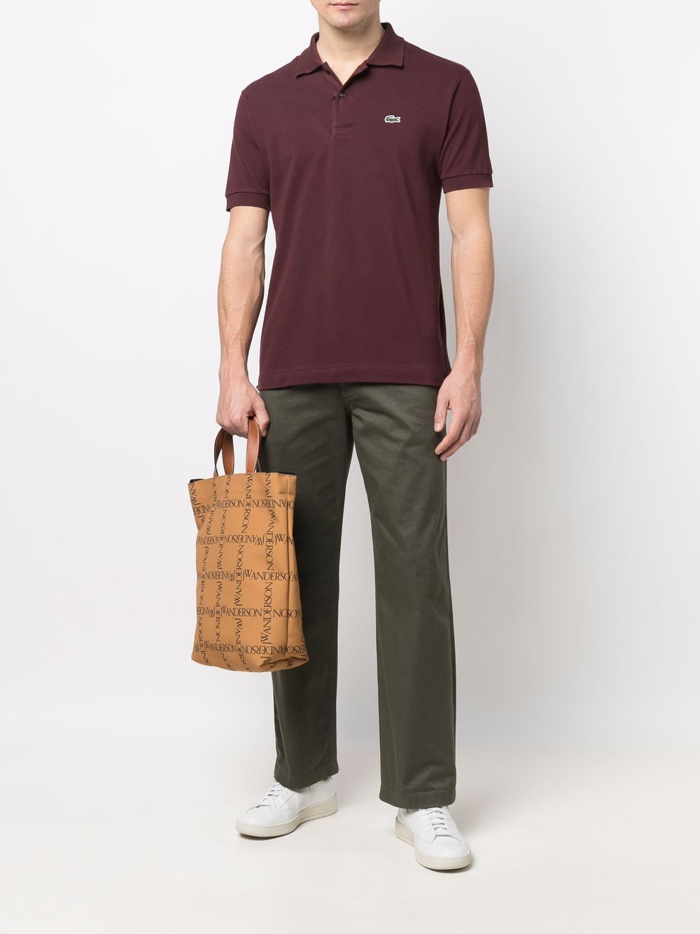 Maison-Kitsune Polo Shirts Men Lacoste logo-patch Polo Shirt Red