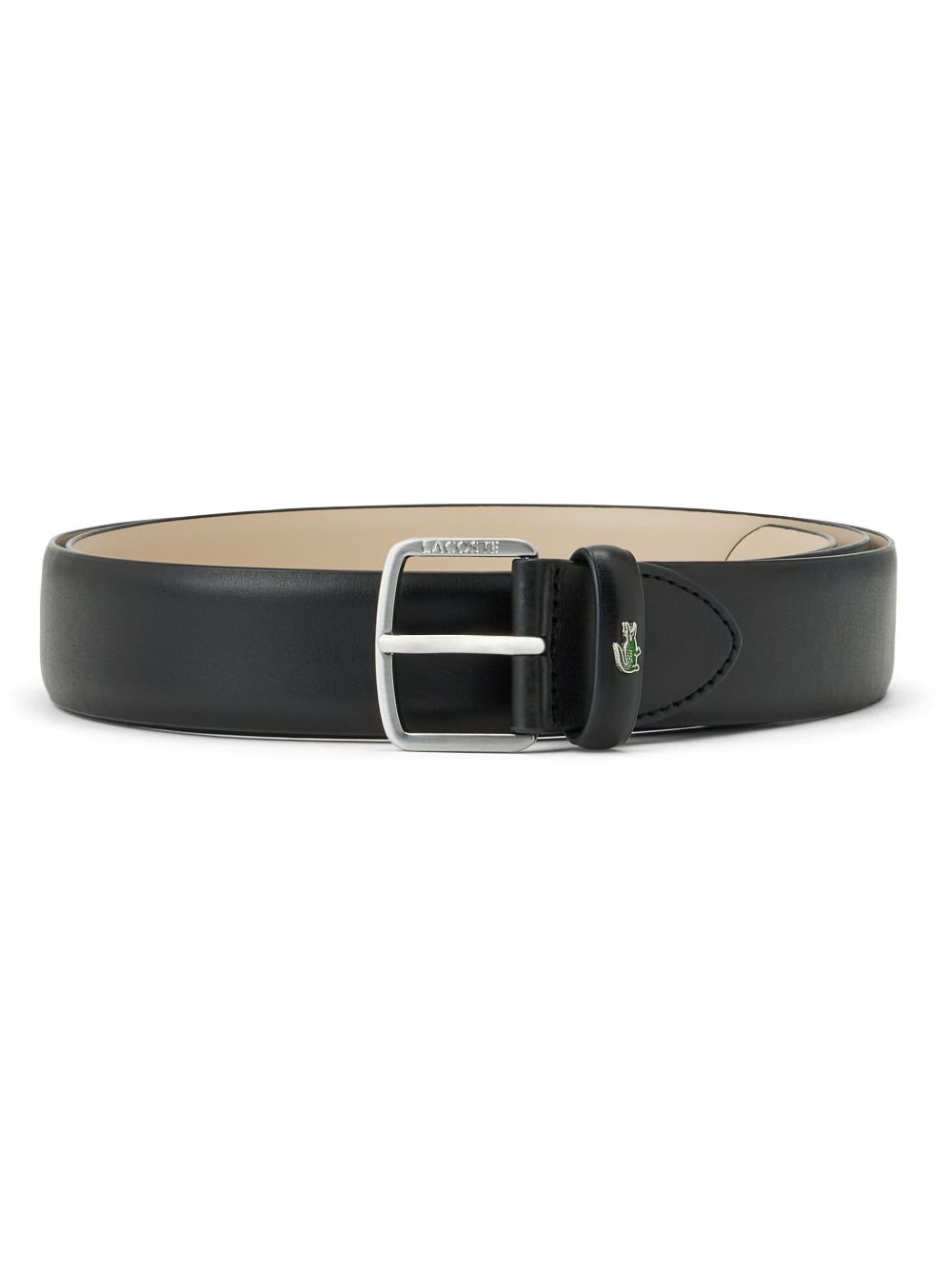 Maison-Kitsune Belts Men Lacoste logo-engraved Leather Belt Black