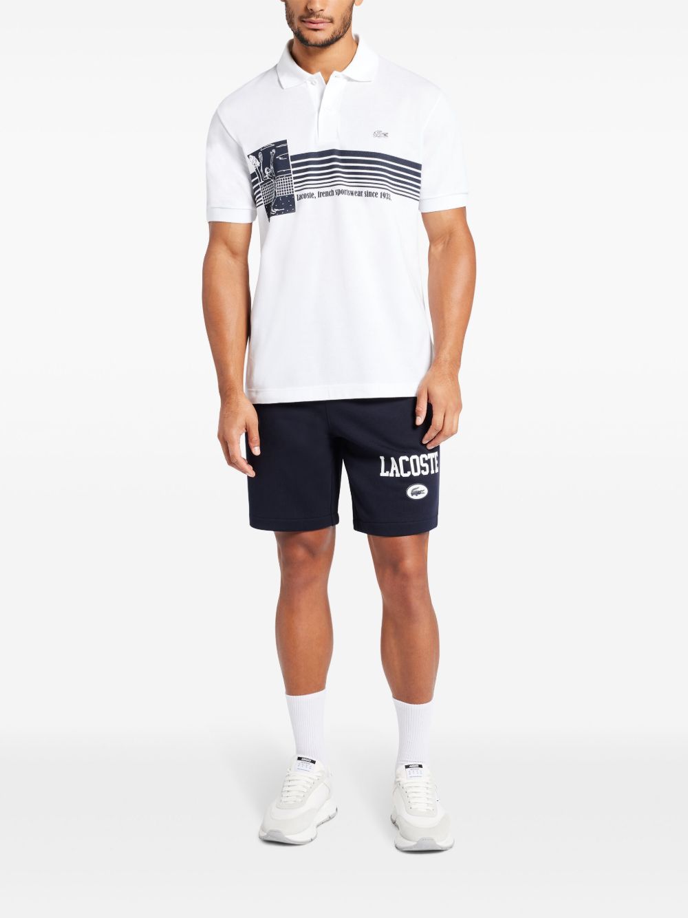 Maison-Kitsune Track & Running Shorts Men Lacoste logo-print Organic Cotton Shorts Blue