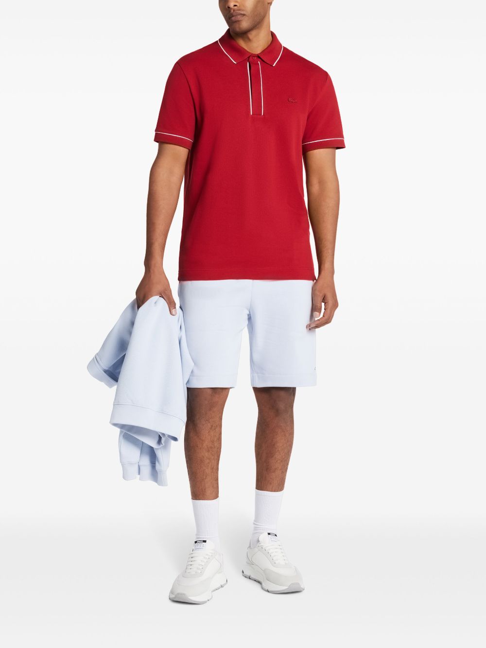 Maison-Kitsune Track & Running Shorts Men Lacoste logo-appliqué Fleece Shorts Blue