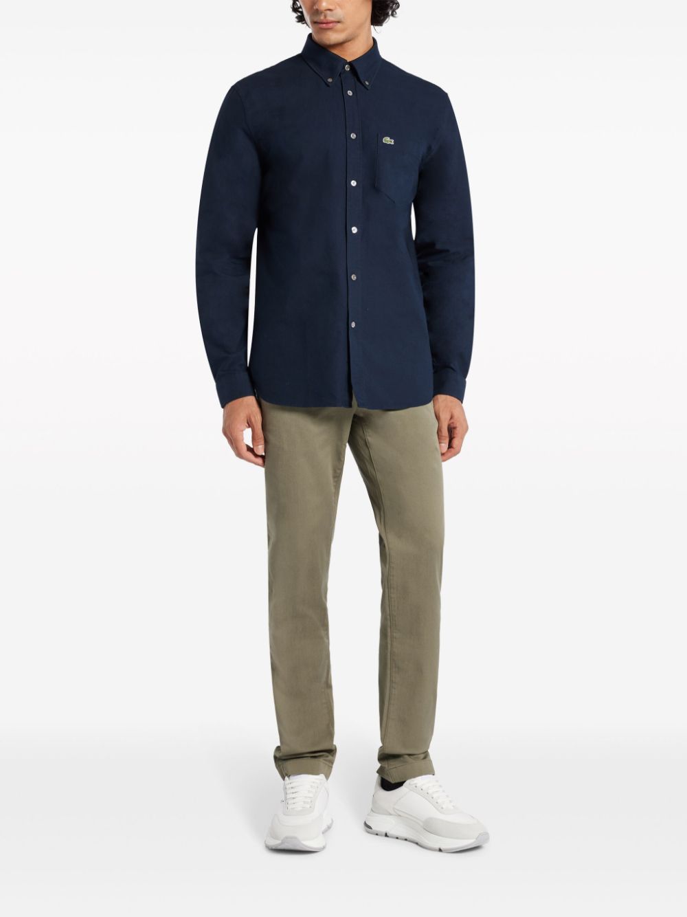 Men Regular-Fit & Straight Leg Pants Maison-Kitsune Lacoste slim-cut Twill Trousers Green