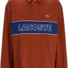 Men Polo Shirts Maison-Kitsune Lacoste Rugby Polo Shirt Brown