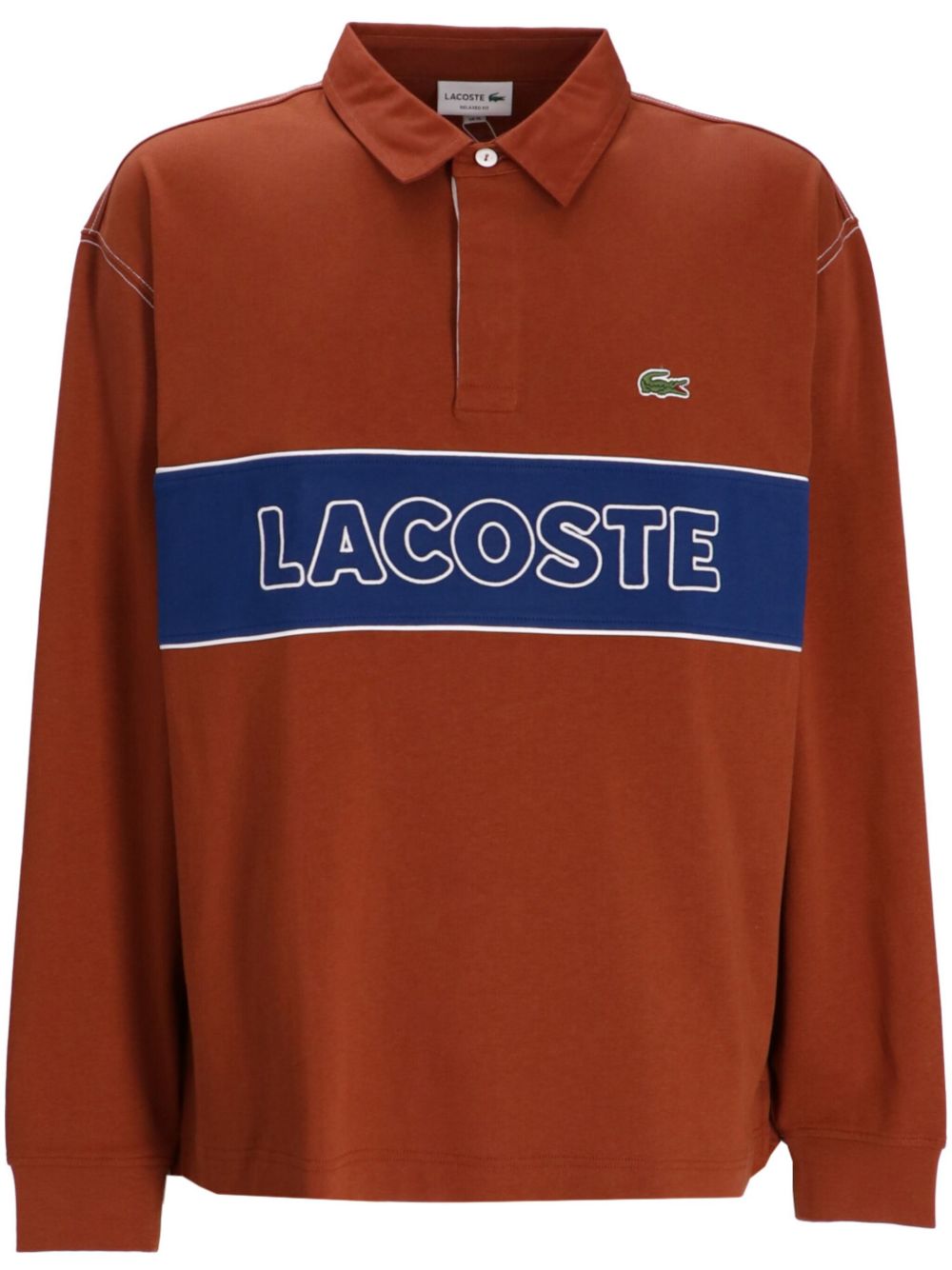 Men Polo Shirts Maison-Kitsune Lacoste Rugby Polo Shirt Brown