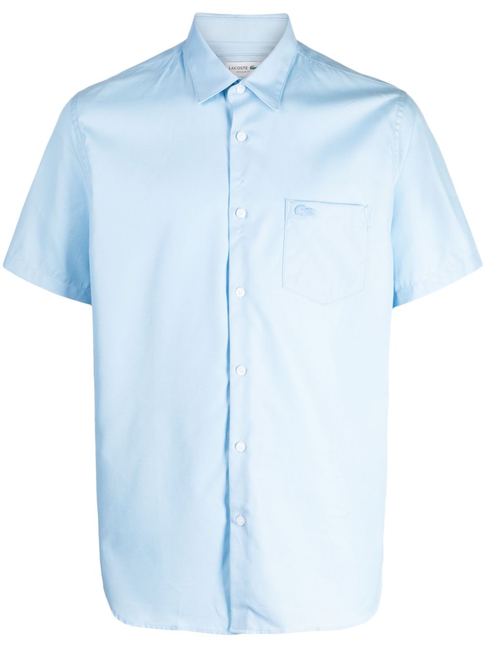 Maison-Kitsune Lacoste spread-collar Cotton Shirt Blue Men Shirts