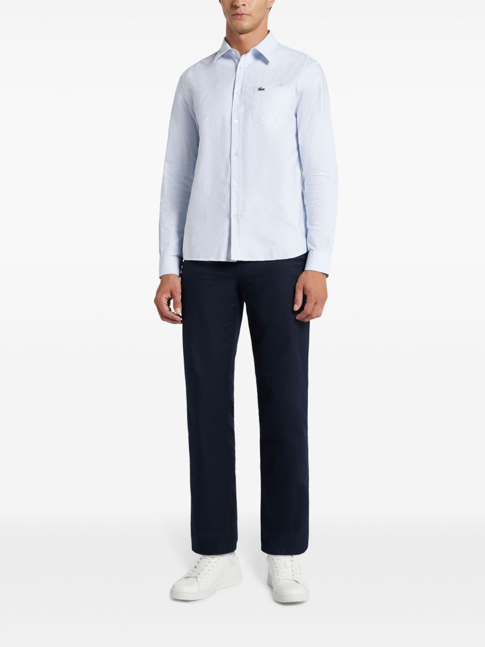 Lacoste Organic Cotton Shirt Blue Men Shirts Maison-Kitsune