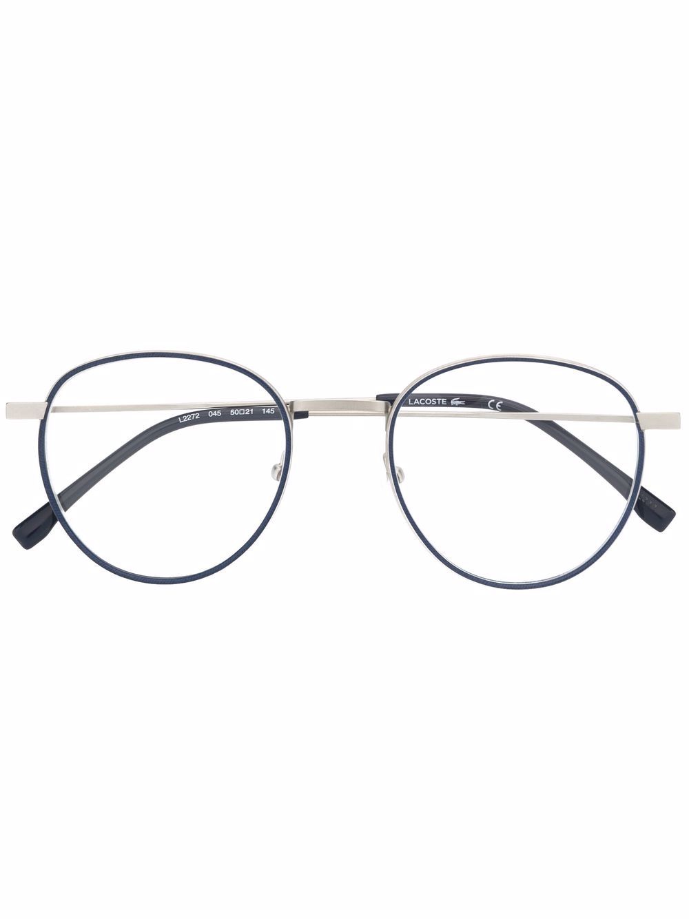 Lacoste round-frame logo-engraved Glasses Silver Men Glasses & Frames Maison-Kitsune