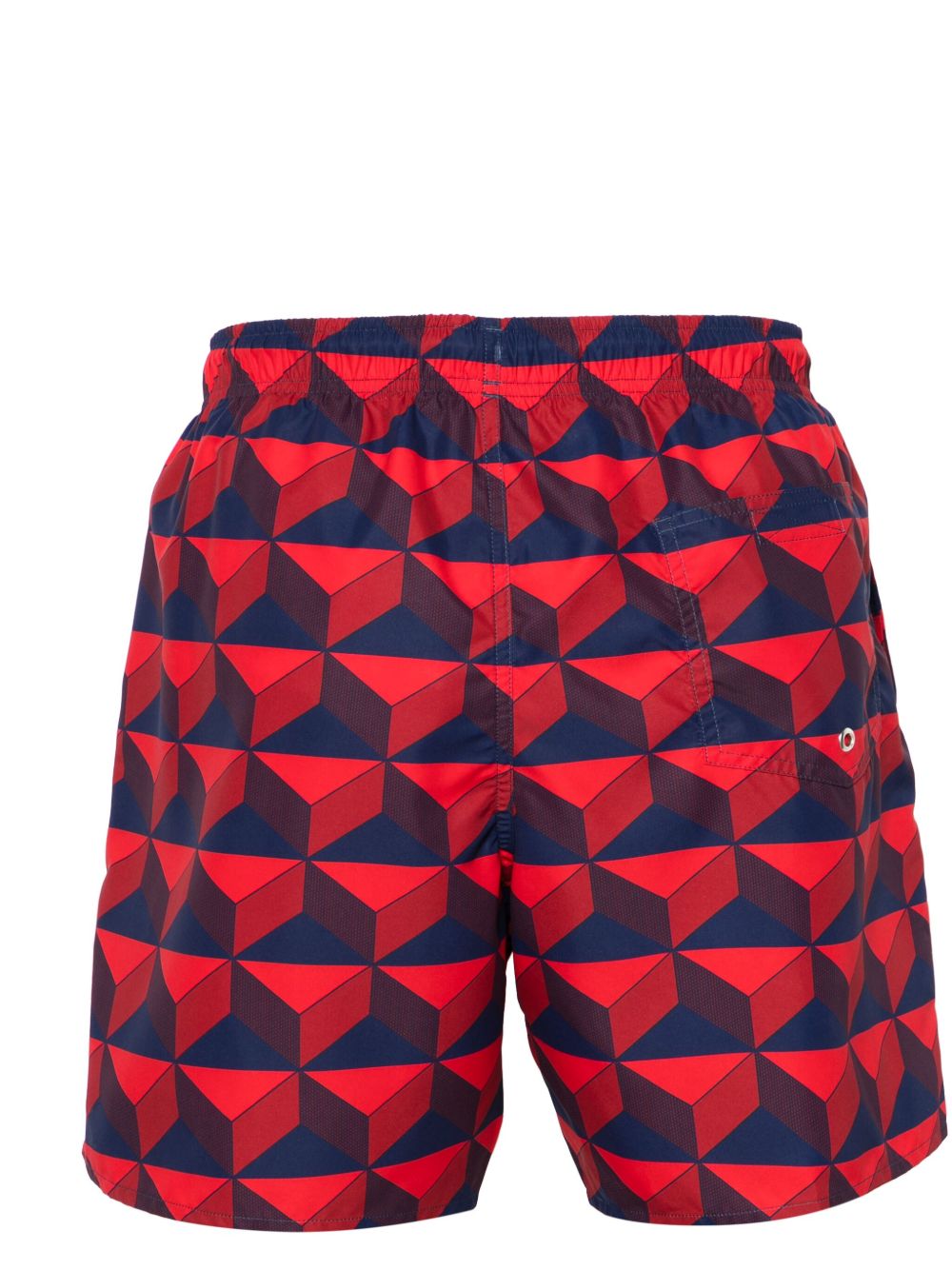 Maison-Kitsune Swim & Board Shorts Men Lacoste logo-patch geometric-pattern Swim Shorts Red