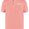Maison-Kitsune Lacoste Logo Embroidered Logo Pink Men Polo Shirts