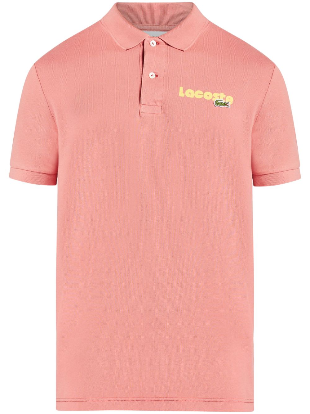 Maison-Kitsune Lacoste Logo Embroidered Logo Pink Men Polo Shirts