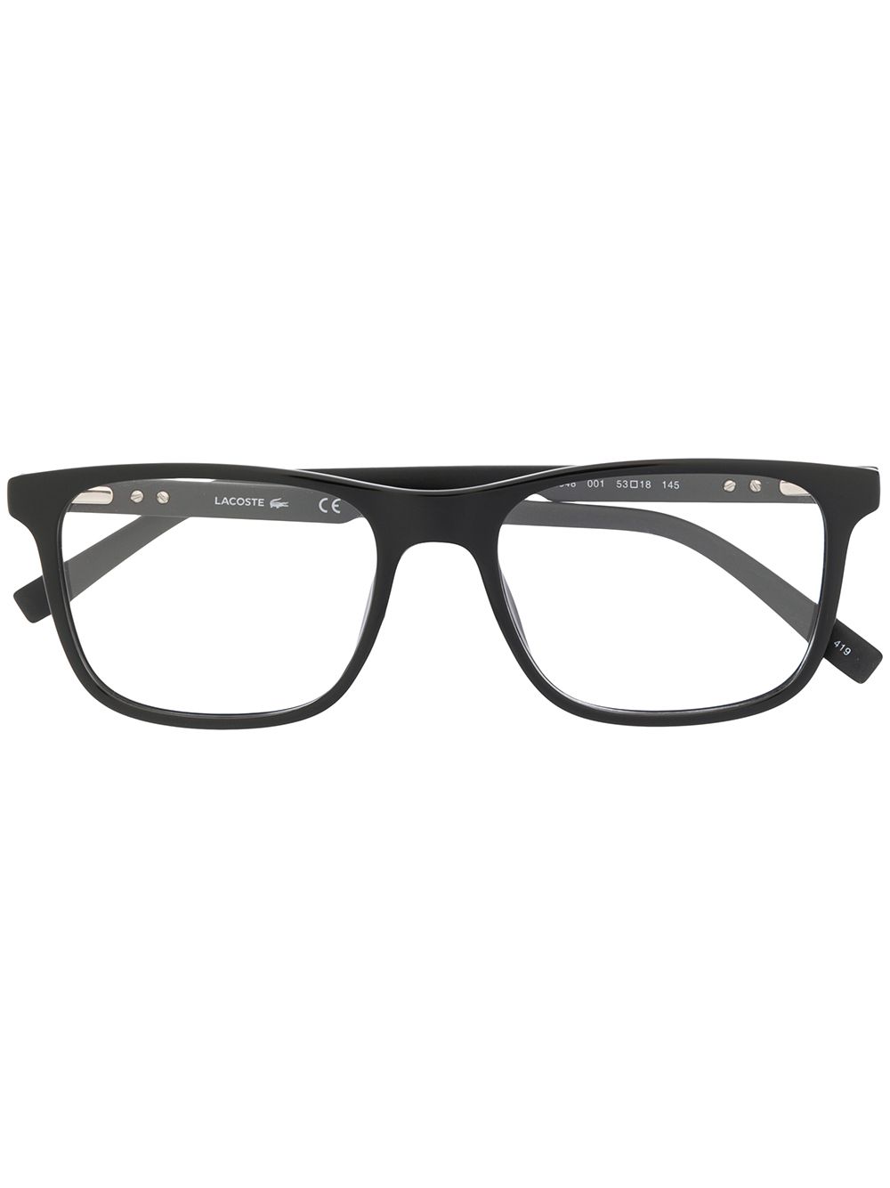 Maison-Kitsune Glasses & Frames Men Lacoste Square Frame Glasses Black