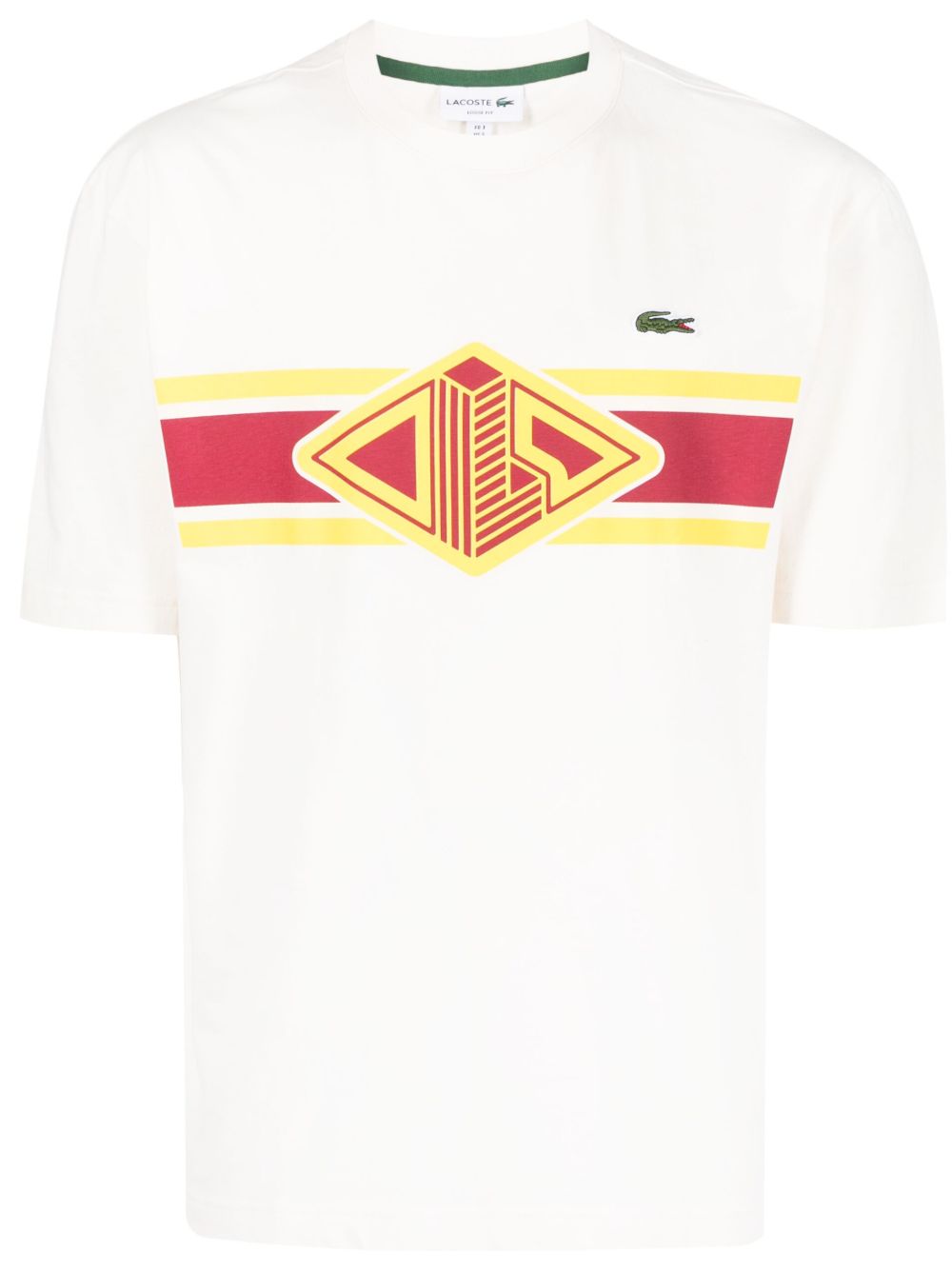 Maison-Kitsune T-Shirts Men Lacoste logo-print crew-neck T-shirt White