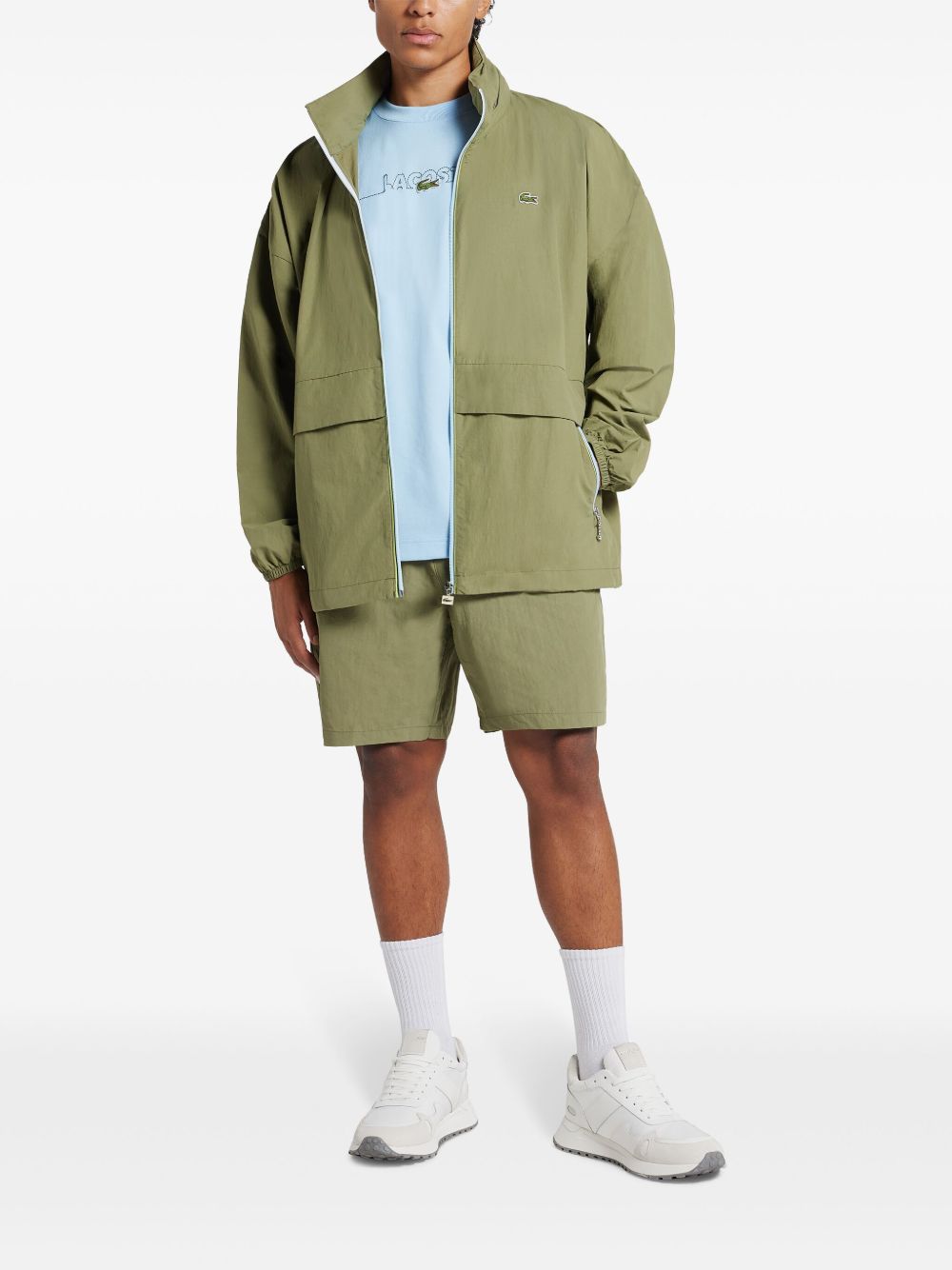 Maison-Kitsune Lacoste zip-pocket Bermuda Shorts Green Men Bermuda Shorts