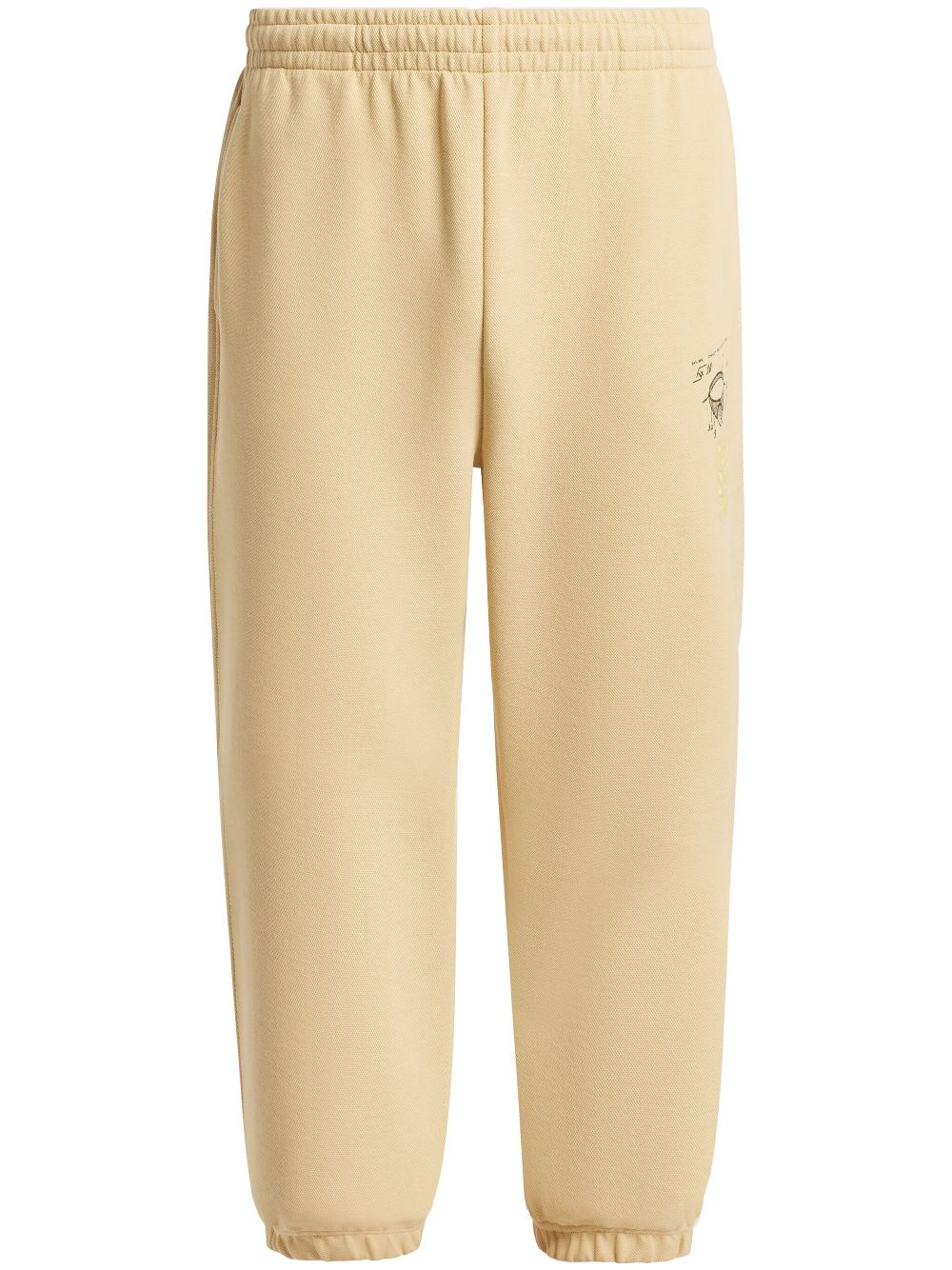 Men Sweatpants Maison-Kitsune Lacoste graphic-print Cotton Track Pants Yellow