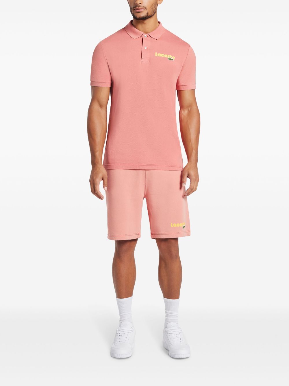 Maison-Kitsune Lacoste logo-print Organic Cotton Track Shorts Pink Men Track & Running Shorts