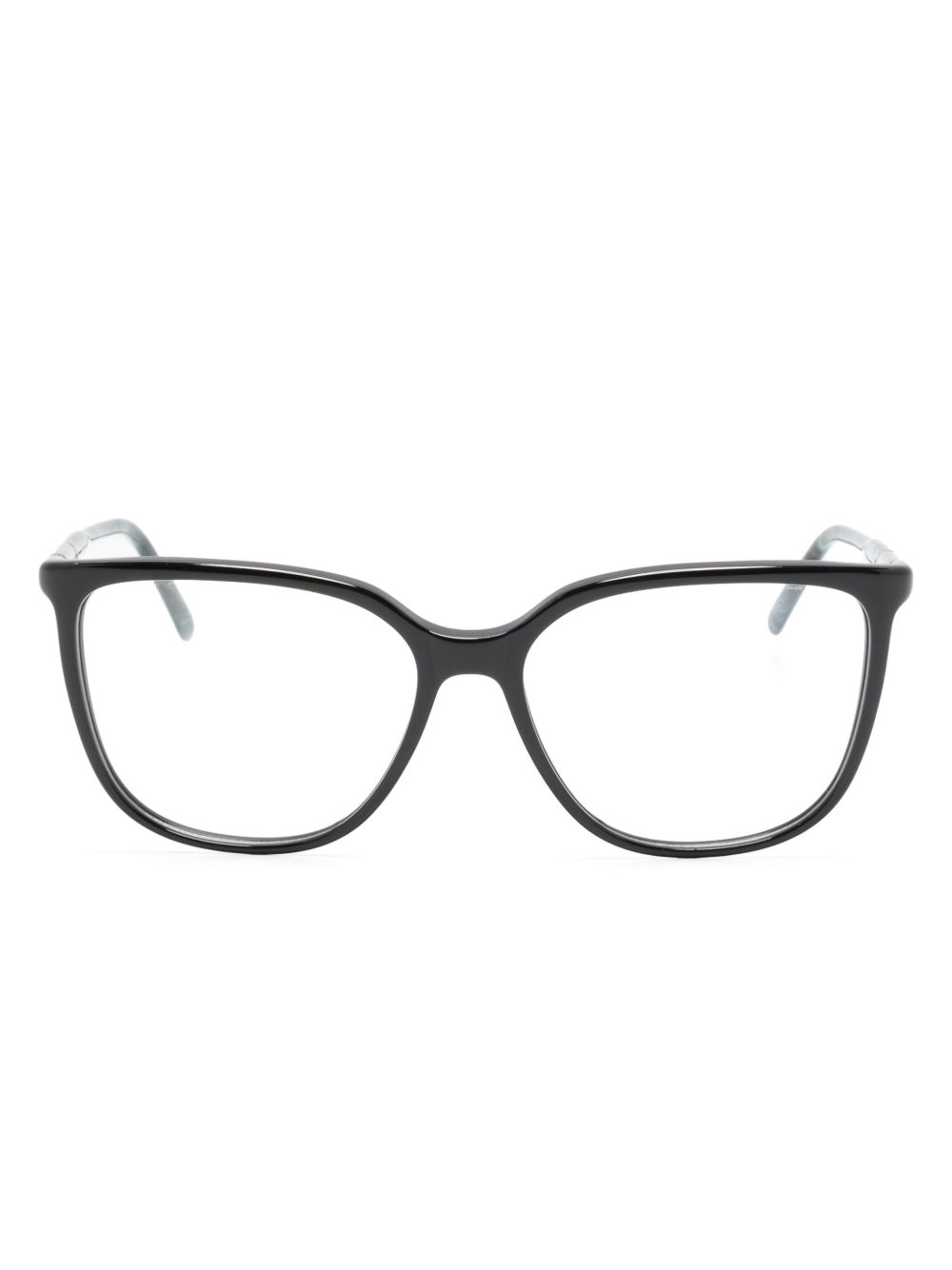 Men Glasses & Frames Maison-Kitsune Lacoste marbled-effect square-frame Glasses Black