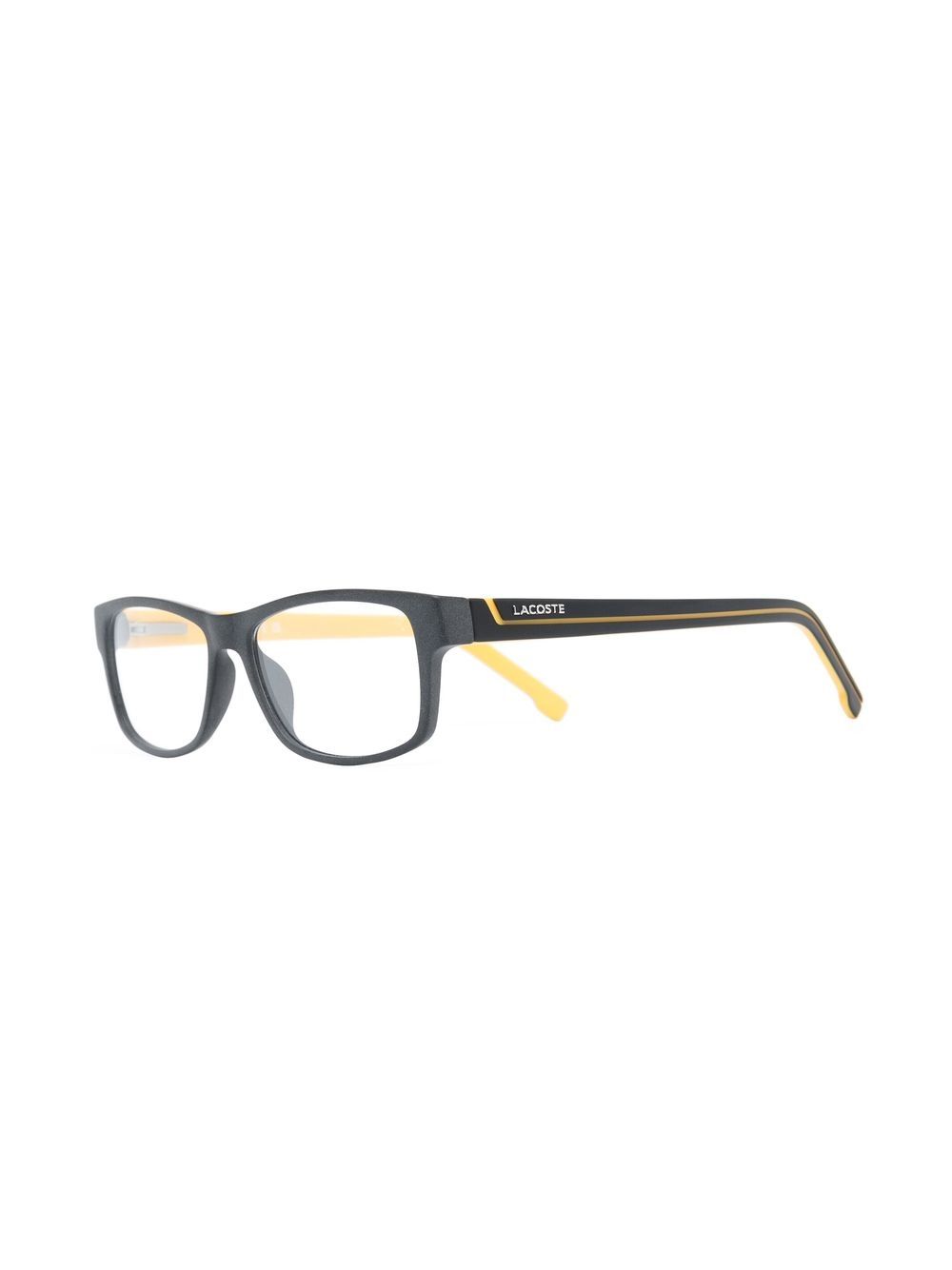 Maison-Kitsune Glasses & Frames Men Lacoste rectangle-frame two-tone Glasses Black