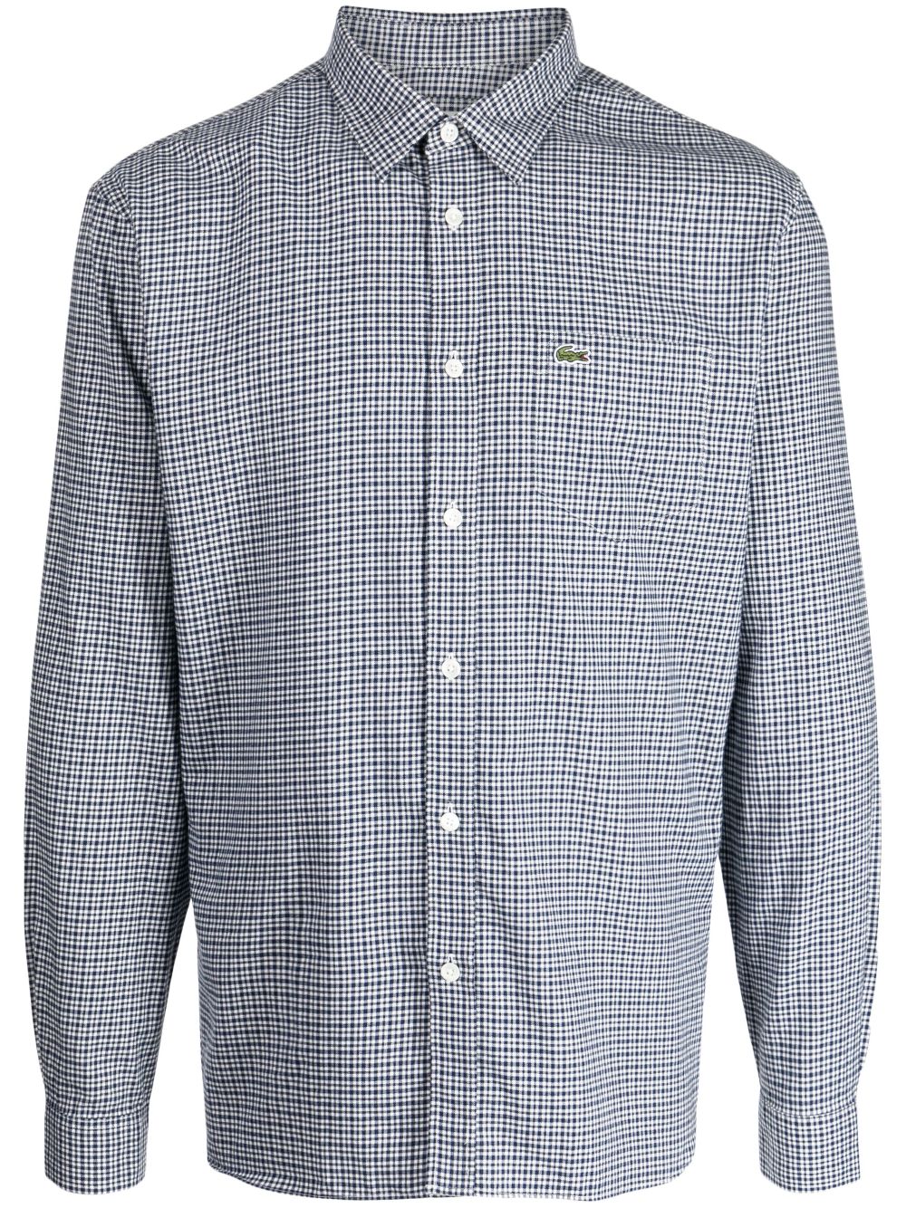 Lacoste Checked Cotton Flannel Shirt Blue Maison-Kitsune Men Shirts