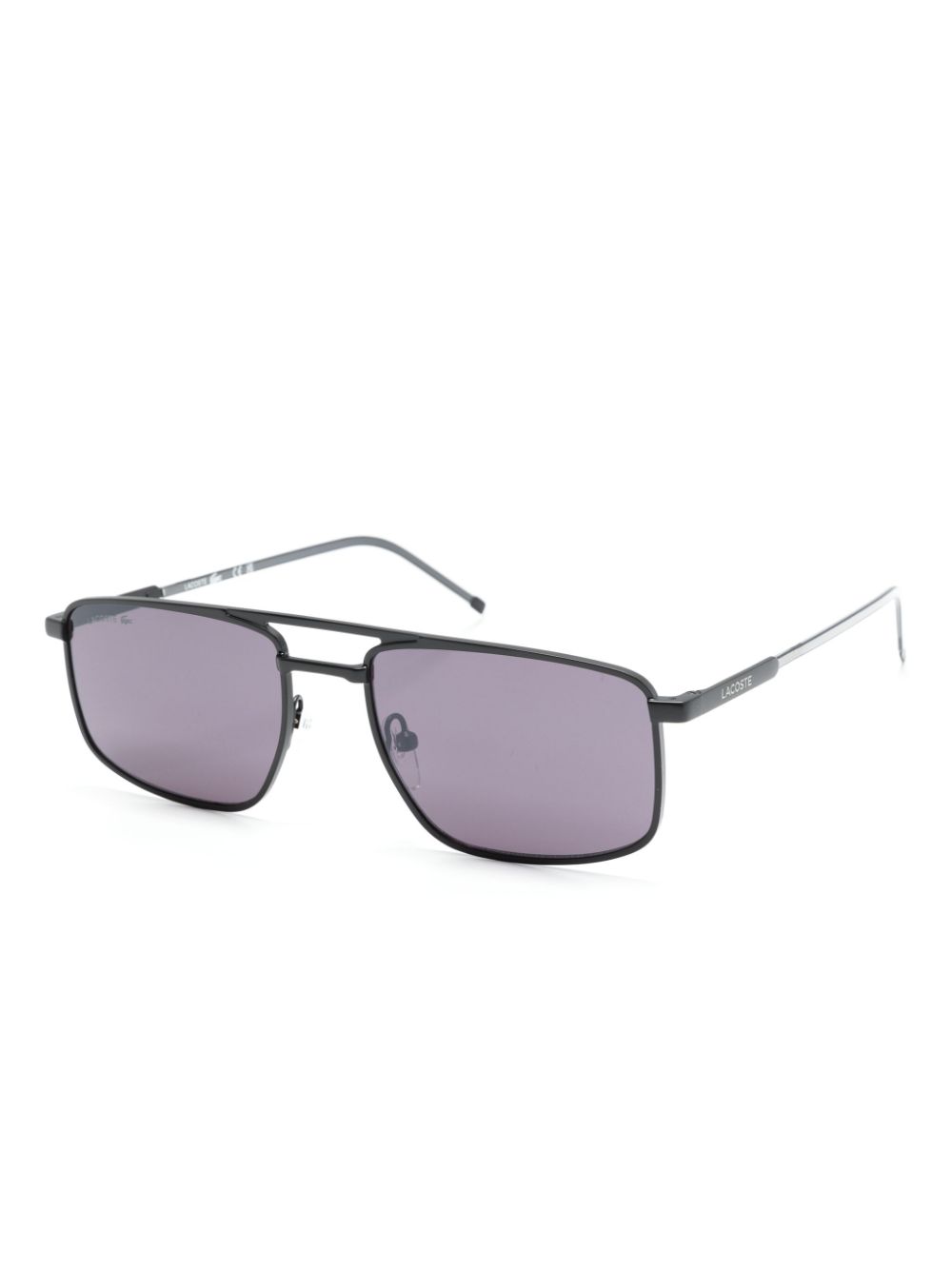 Maison-Kitsune Sunglasses Men Lacoste double-bridge rectangle-frame Sunglasses Black