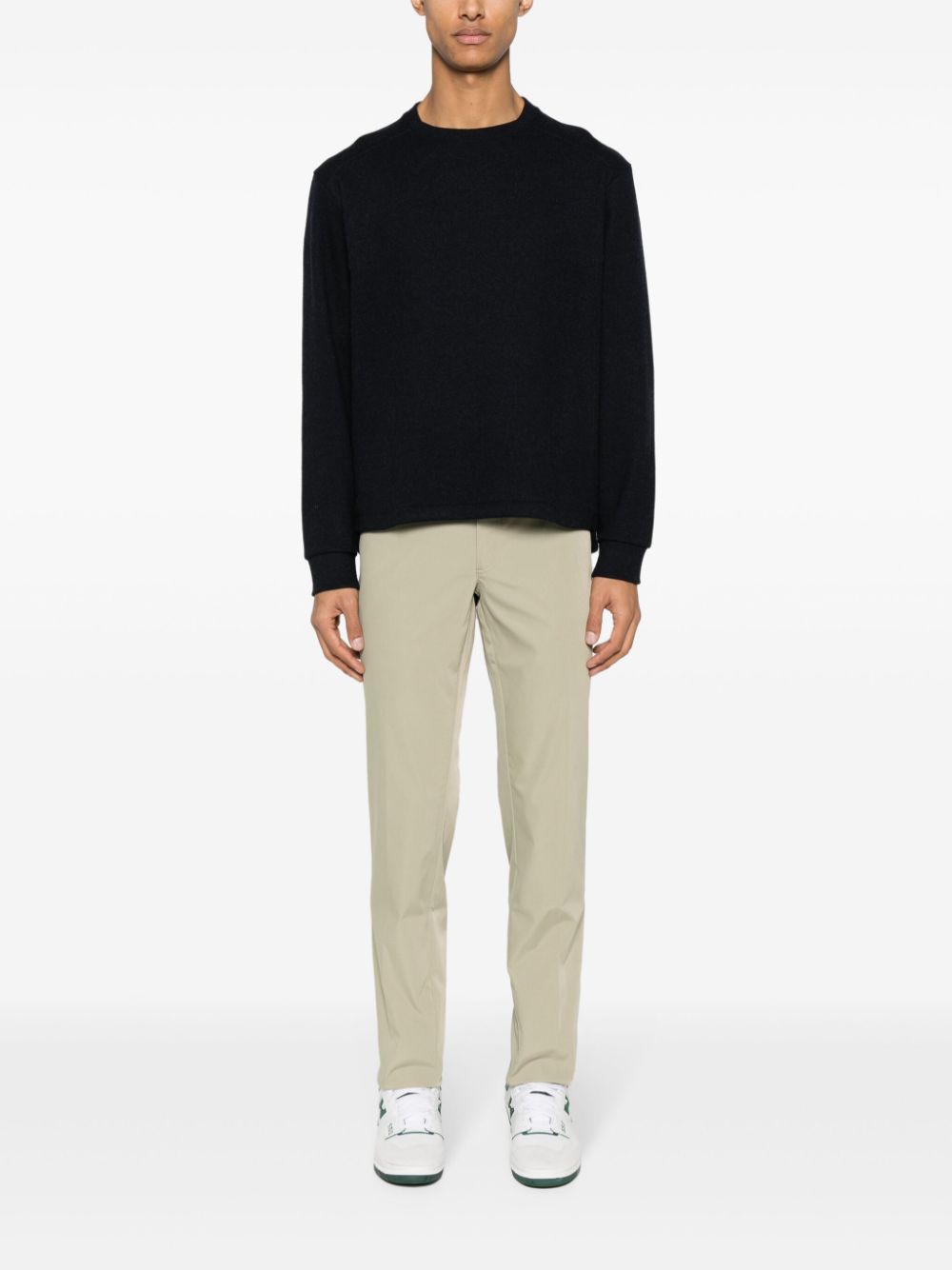 Lacoste logo-patch Twill Trousers Green Maison-Kitsune Men Chinos