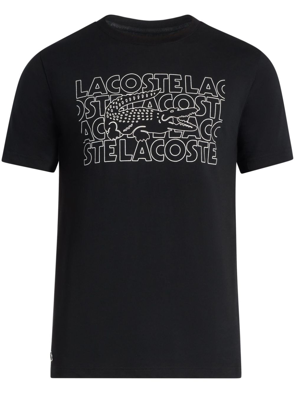 Lacoste logo-print Cotton T-shirt Black Maison-Kitsune Men T-Shirts