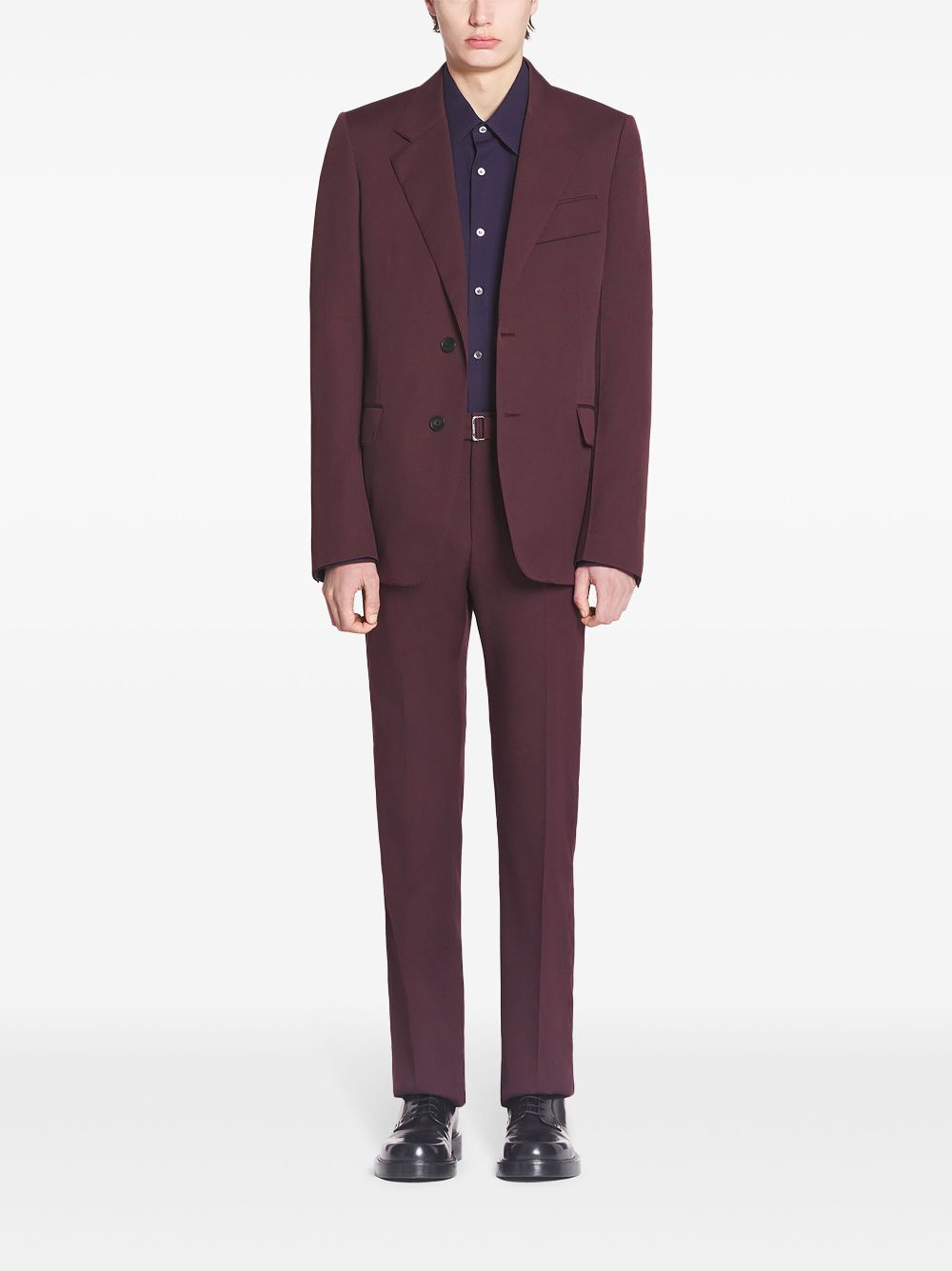 Maison-Kitsune Tailored Pants Men Lanvin Belted Tailored Trousers Red