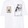 Maison-Kitsune Lanvin Asymmetric Cotton Shirt White Men Shirts