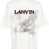 Lanvin x Future Eagle-print Cotton T-shirt White Maison-Kitsune Men T-Shirts