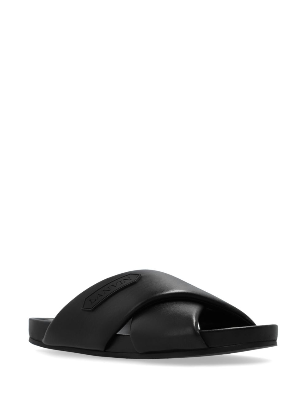 Lanvin Tinkle Leather Sandals Black Men Flip Flops & Slides Maison-Kitsune