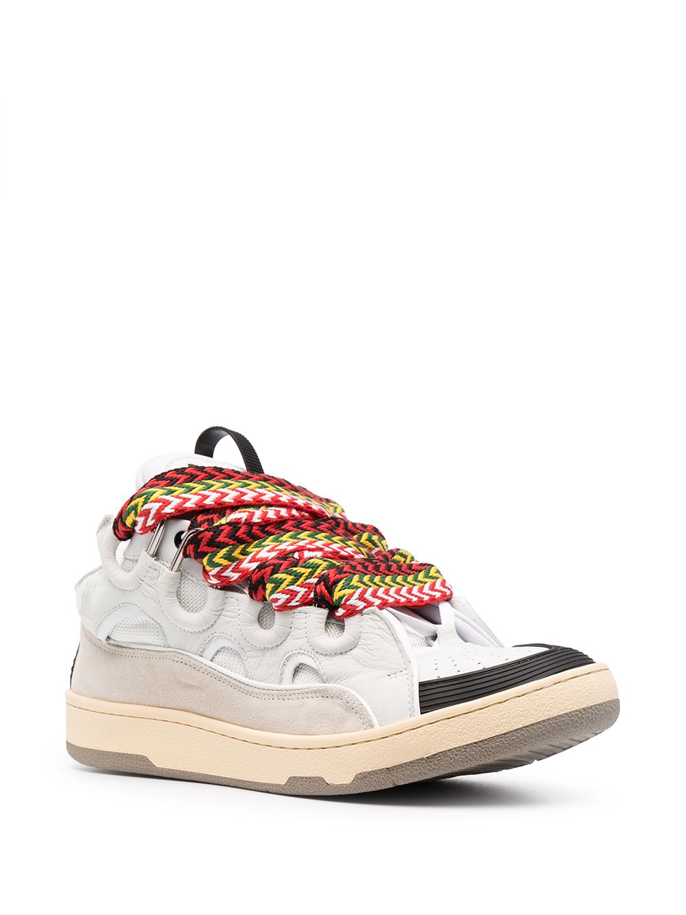 Lanvin Curb Suede Trim Sneakers White Maison-Kitsune Men Low-Tops
