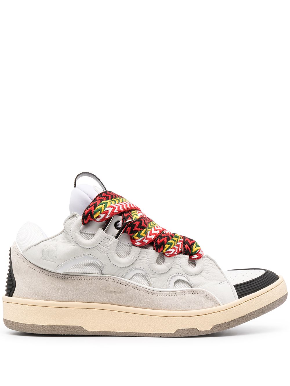 Lanvin Curb Suede Trim Sneakers White Maison-Kitsune Men Low-Tops