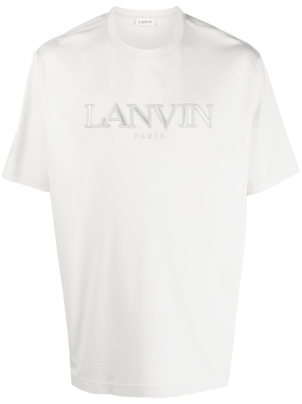Men T-Shirts Maison-Kitsune Lanvin logo-appliqué Cotton T-shirt Grey