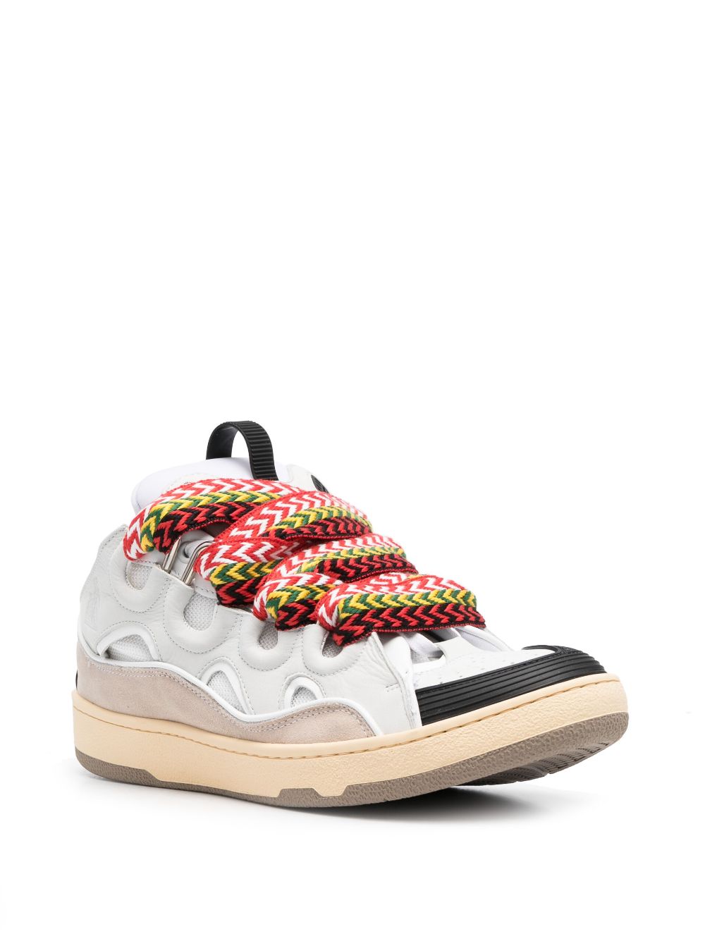 Maison-Kitsune Lanvin Curb low-top Leather Sneakers White Men Low-Tops