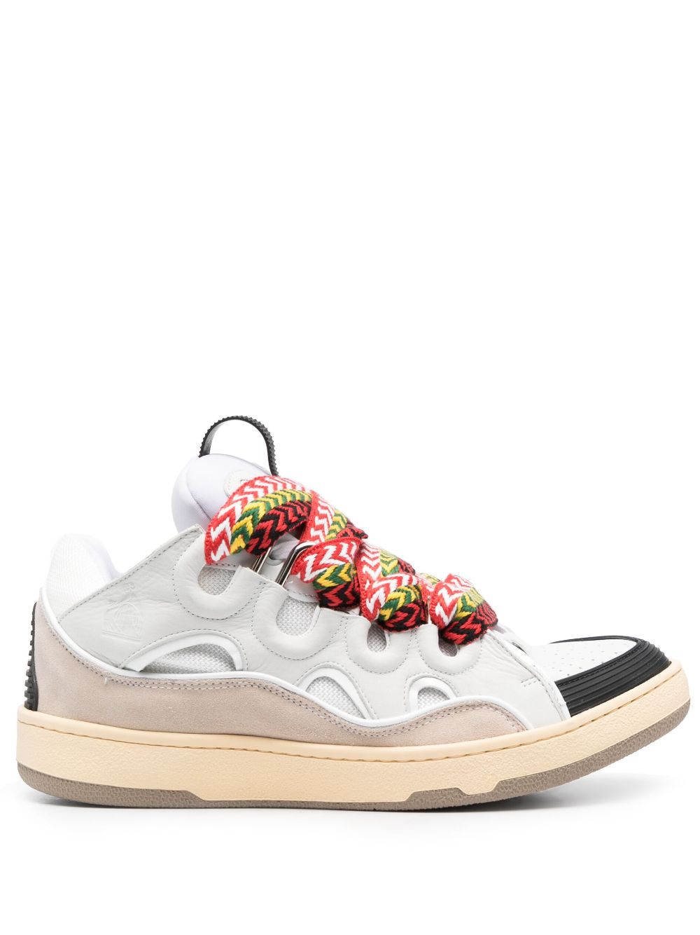 Maison-Kitsune Lanvin Curb low-top Leather Sneakers White Men Low-Tops