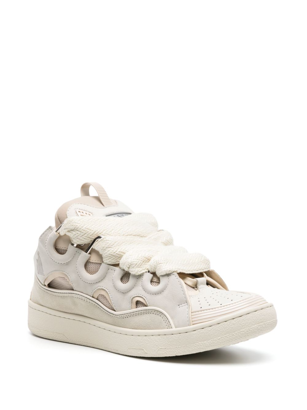 Lanvin Curb Leather Sneakers Neutrals Men Low-Tops Maison-Kitsune