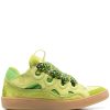 Maison-Kitsune Lanvin Curb Leather Sneakers Green Men Low-Tops